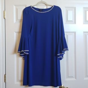 MSK Blue long sleeve with rhinestone trim